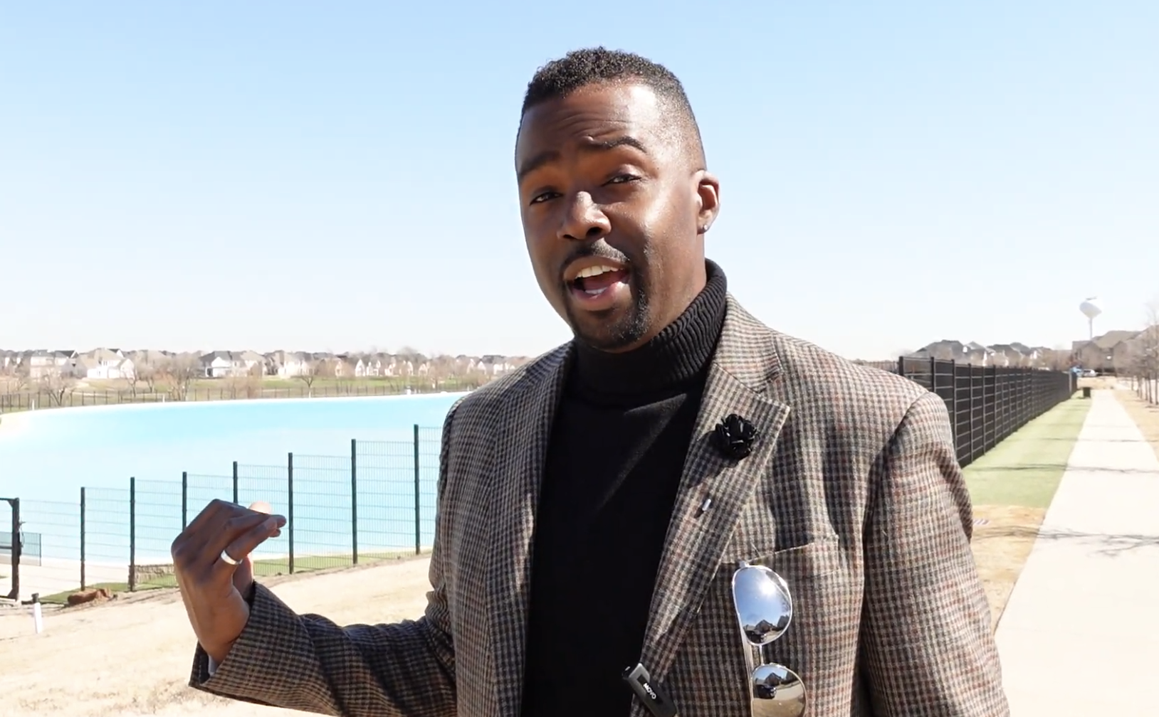 Tommy Wooten at the Windsong Ranch Crystal Lagoon in Prosper, TX