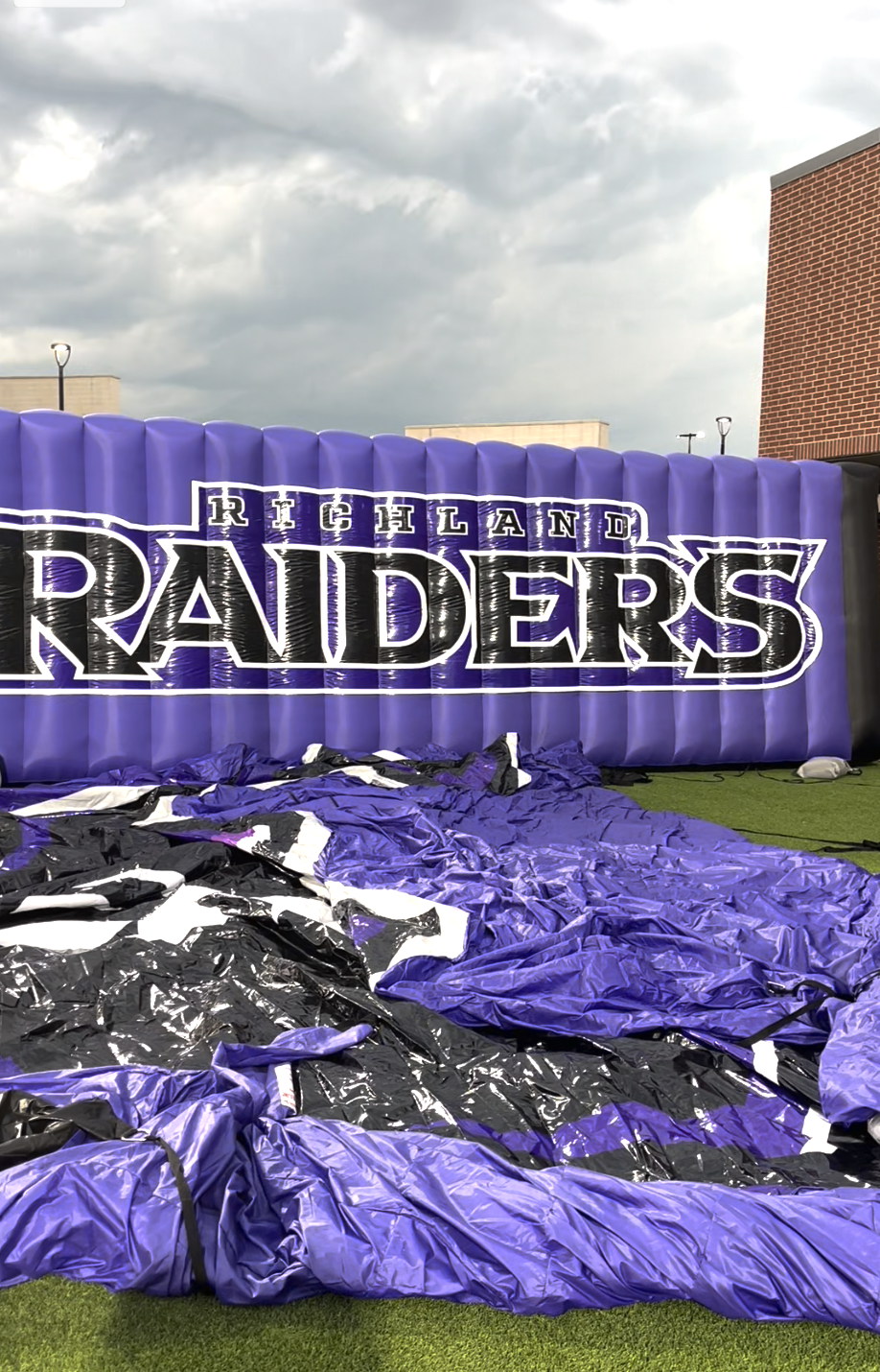 Richland Raiders inflatable tunnel at Prosper ISD stadium
