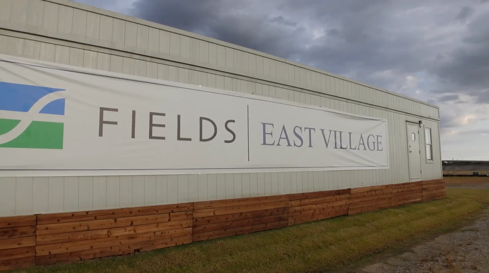 Fields East Village sign at the developing residential neighborhood in Frisco