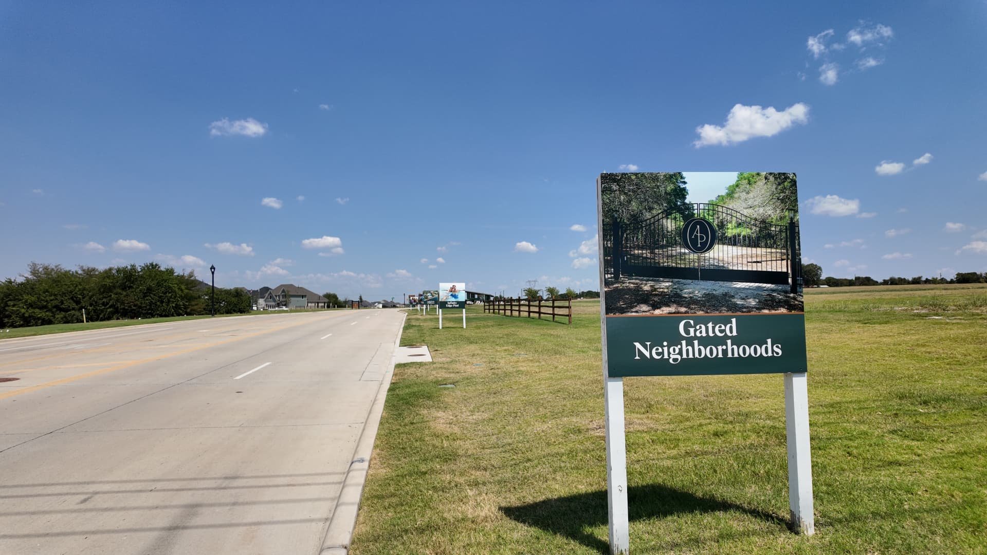Aster Park gated neighborhoods entrance sign in McKinney, Texas
