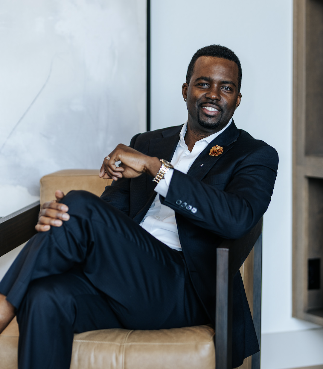 Tommy Wooten seated in a chair